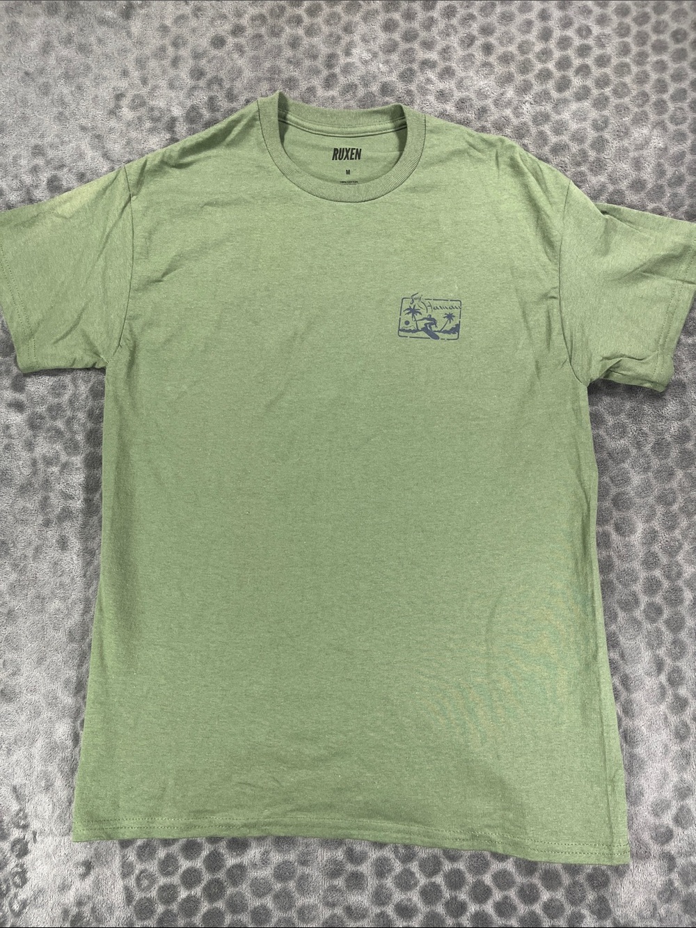 Ruxen Men's Short-Sleeve Crew Tee - Sage Green - Surf Hawaii graphic